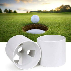 【 Golf4You 】パッティンググリーン練習用ゴルフホールカップ、| 2ユニット | USGA規制に準拠、強い白いABSプラスチック| 寸法10センチメートル深さ| 直径10,795センチメートル | 2,54センチのセンターホール / 裏庭適用 ゴルフ練習用アクセサリー