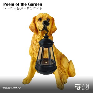 犬 ゴールデンレトリバー ランタン ガーデン オブジェ オーナメント 置物 動物 ソーラー ライト ガーデン ライト 照明 光る オブジェ いぬ モチーフ ガーデン 可愛い 玄関 庭 防水 門灯 外灯