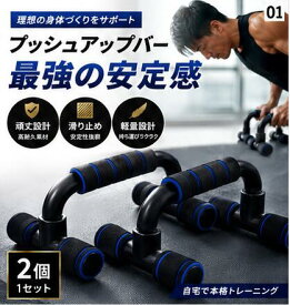 青 プッシュアップバー 筋トレ 腕立て伏せ 自宅 トレーニング 器具 二の腕 胸 大胸筋 背中 上腕二頭筋 ダンベル不要 組み立て式 コンパクト ブルー