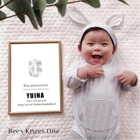 出産祝いに！ベビーポスター『フランス語とクローバー』1人用 オーダーメイド