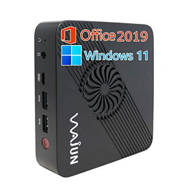 【MS Office H&B 2019】【Win 11 Pro搭載】wajun Pro-X1/Gemini Lake世代Celeron N4100 1.1GHz(4コア)/メモリー:8GB/SSD:180GB/USB 3.0/Type-C/無線機能/Bluetooth/2画面同時出力可能/HDMI/超省スペースミニPC