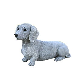 【神話広場】 ダックスフント ダックスフンド 犬 イヌ 石像 瞑想 庭 ガーデン オブジェ 置物 彫刻 装飾 インテリア