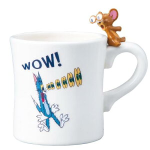 サンアート 「 トムとジェリー 」 ジェリー フィギュア付き マグカップ 約260ml サプライズ SAN3710 ホワイト