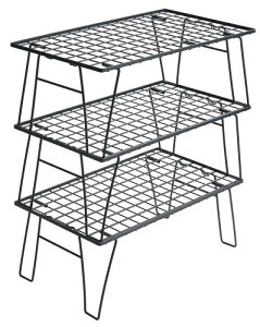 キャンピングムーン(CAMPING MOON) フィールドメッシュラック キャンピングラック ブラック キャンプ収納 軽量 薄型 T-235-3T-WB