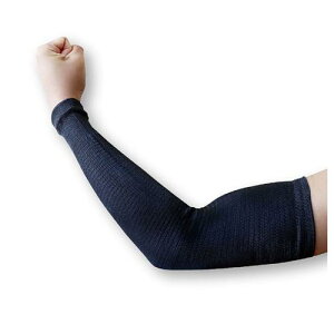 福徳産業 ツヌーガ製 アームカバー 40cm 幅広タイプ ブラック 2枚組 接触冷感 耐切創 東洋紡 高分子量ポリエチレン糸 テーパー編み 日本製 #1781