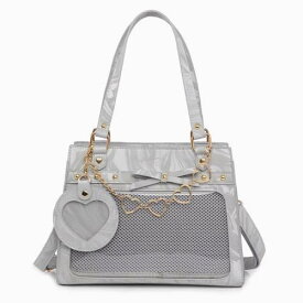 【呜咚小铺】缶バッジケース付き大理石風痛バッグ 推し活グッズ オタ活 g.triger 痛バ 痛ば 痛バッグ クリアバッグ 透明 グレー 品