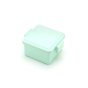 GEL-COOL ジェルクール square 保冷剤一体型 四角 ランチボックス S 弁当箱 保冷 ミントグリーン 11×9.4×5.5cm 220ml 1段 お弁当箱 女性 子供 簡単クリップ 保存容器 デザート用 サラダケース レンジ対