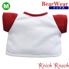 ぬいぐるみ用お洋服 ベアウェア カラーTシャツ レッド M　春夏秋冬 衣装 コスチューム 着せ替え ぬい服 トップス