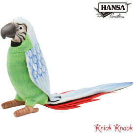 HANSA ハンサ オウム グリーン ぬいぐるみ BH3324 とり 鳥 リアル かわいい 動物