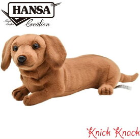 【送料無料】HANSA ミニチュアダックスフンド 仔 BH4002　ハンサ リアル 動物 ぬいぐるみ いぬ 犬