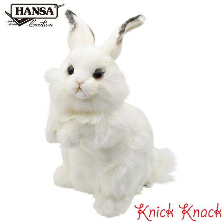 楽天市場 ぬいぐるみ Hansa シロウサギ うさぎ 兎 3313 リアル かわいい サプライズ 動物 アニマル プレゼント ギフト クリスマス 誕生日 バレンタインデー 母の日 父の日 インテリア 置物 おすすめ ニックナック