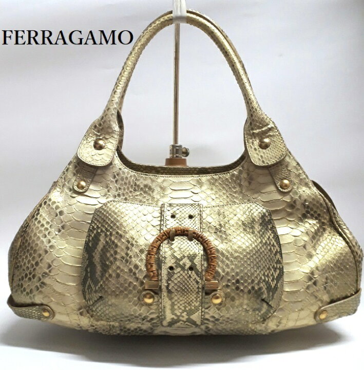 楽天市場】NEW フェラガモ【FERRAGAMO】クロコダイルバッグ ゴールド 