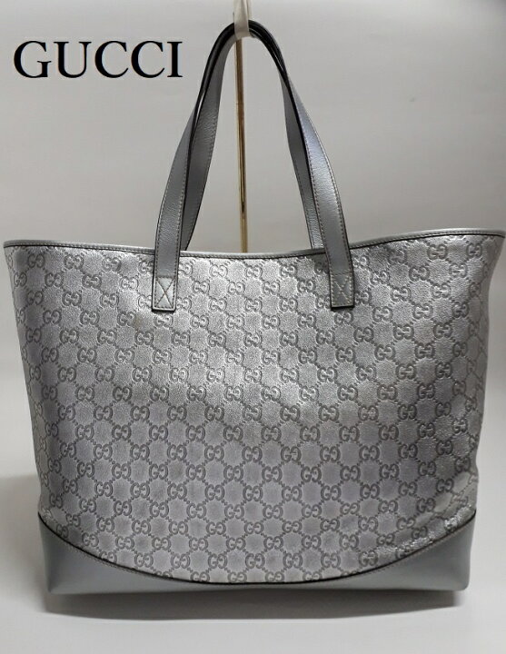 楽天市場】グッチ【GUCCI】トートバッグシグマライン シルバー S新品 