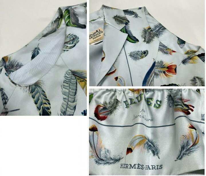 楽天市場】エルメス【HERMES】Parisシルクベスト・ジレ 羽 