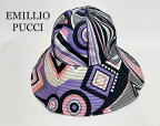 　エミリオプッチ　【EMILIO PUCCI】プッチ柄ハット サイズ1　(54.5)　パープル系　イタリア製ランクA（中古）