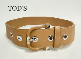 ランクA　トッズ【TOD’S】トッズ TOD'S レディース レザーベルト Leather Belt キャメル　80　　(中古)