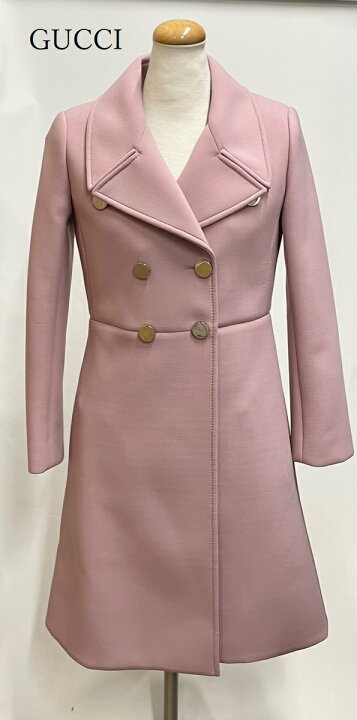 楽天市場】グッチ【GUCCI】ピンク ウールコート ボンディング素材 P  