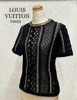 ルイヴィトン【Louis Vitton】　ボンディングニット　半袖トップス　黒　BLACK　M ランクA（中古）