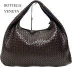 ランクA【BOTTEGA 　VENETA】ボッテガヴェネタ　イントレチャート　ホーボー M 　ワンショルダーバッグ　レザー　編み込み　ブラウン　茶　　(中古)