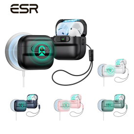 ESR AirPods 第4世代ケース（HaloLock）AirPods第4世代(2024)(USB-C)対応 MagSafe対応 マグネット蓋ロック ストラップ付き落下防止保護カバー Pulseシリーズ 【国内正規品】