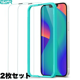 【メール便送料無料】ESR 【超米軍規格】【2枚セット】ガラスフィルム iPhone 16e / 14 / 13 /13 Pro/ 13 Pro Max/ 14 Pro/ 14 Plus / 14 Pro Max用 画面保護 頑丈な強化ガラス 簡単取り付け 6.1インチ 6.7インチ Premium Clear 9H Tempered Glass Screen【国内正規品】