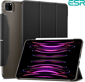 【メール便送料無料】ESR iPad Pro 12.9 ケース 第6世代/第5世代 5G 2022/2021年モデル対応 半透明 三つ折りスタンド オートスリープウェイク対応 Pencil 2ワイヤレス充電対応 留め具付き ESR Ascend Trifold Case for iPad Pro 12.9【国内正規品】