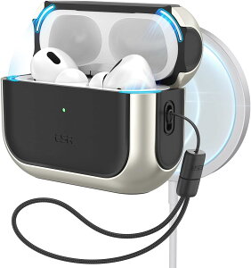 ESR AirPods Pro 第2世代 対応 ケース HaloLock搭載 MagSafe 対応 AirPods Pro ケース (2022) 用ハイブリッド落下保護 ESR Orbit Hybrid Case with HaloLock for AirPods Pro 1/2 Gen【国内正規品】B0BB2Q4S3V