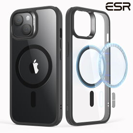 ESR iPhone 15 / 15 Plus / 15 Pro / 15 Pro Max ケース MagSafe対応 米軍MIL規格の保護 耐黄変 傷に強い背面 iPhone 15用 磁気スマホケース クリアーブラック Classicシリーズ ESR Classic Hybrid Case (HaloLock) - Clear Black【国内正規品】