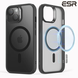 ESR iPhone 15 / 15 Plus / 15 Pro / 15 Pro Max ケース MagSafe対応 米軍MIL規格の保護 耐黄変 傷に強い背面 iPhone 15用 磁気スマホケース フロステッドブラック Classicシリーズ ESR Classic Hybrid Case (HaloLock) - Frosted Black【国内正規品】