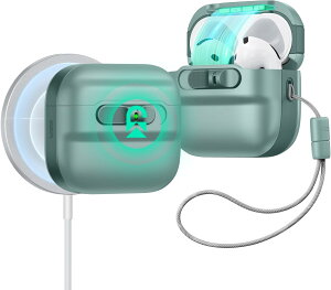ESR AirPods ��4����P�[�X�iHaloLock�jAirPods��4����(2024)(USB-C)�Ή� MagSafe�Ή� �}�O�l�b�g�W���b�N �X�g���b�v�t�������h�~�ی�J�o�[ Pulse�V���[�Y �y�������K�i�z