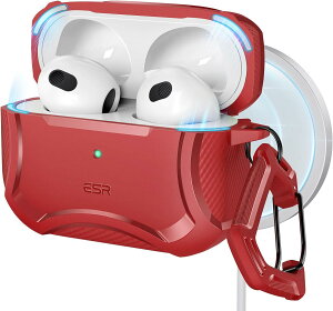 ESR AirPods Pro 2/1P[XiHaloLockjAirPods Pro (USB-C)Ή ^tP[X HaloLockt CbNt^ MagSafeΉ  킢 ESR Cyber Armor Tough Case with HaloLock for AirPods Pro 1/2 GenyKi