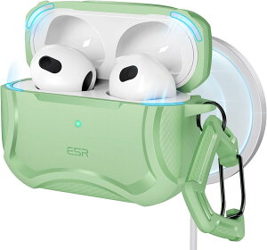 ESR AirPods Pro 2/1P[XiHaloLockjAirPods Pro (USB-C)Ή ^tP[X HaloLockt CbNt^ MagSafeΉ  킢 ESR Cyber Armor Tough Case with HaloLock for AirPods Pro 1/2 GenyKi