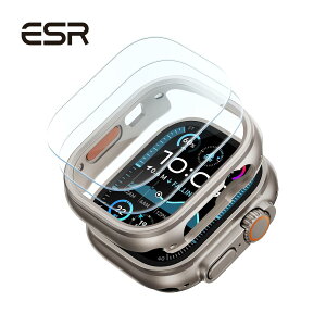 【ステンレススチールフレーム+ガラスフィルム2枚セット】ESR Apple Watch Ultra 3/ 2 /1 ケース(2025/2024/2023/2022 49mm) 保護カバー 強化ガラスフィルムArmorite Series アップルウォッチカバー 全面保護 耐
