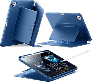 ESR iPad Air �P�[�X 13/11�C���`�P�[�X M4/M3/M2 (2026/2025/2024) iPad Pro 13/11�C���` iPad A16 ��11����/��10���� �Ή� �ϏՌ� �y�����[ �c���X�^���h �����E�F�C�N Pencil Pro/USB-C�Ή� Flip�V���[�Y