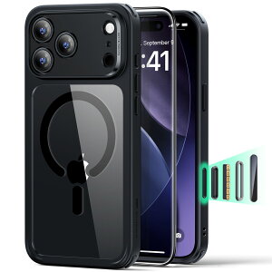 �y�P�[�X�{�����K���X�Z�b�g�zESR iPhone 17 / 17 Pro / 17 Pro Max / Air �Ή� MagSafe �ČRMIL�K�i �J�����R���g���[���{�^���J�o�[�t�� ���C�X�}�z�P�[�X �N���A ESR Classic �n�C�u���b�h�P�[�X�iHaloLock�j