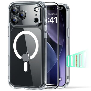 �y�P�[�X�{�����K���X�Z�b�g�zESR iPhone 17 / 17 Pro / 17 Pro Max / Air �Ή� MagSafe �ČRMIL�K�i �J�����R���g���[���{�^���J�o�[�t�� ���C�X�}�z�P�[�X �N���A ESR Classic �n�C�u���b�h�P�[�X�iHaloLock�j