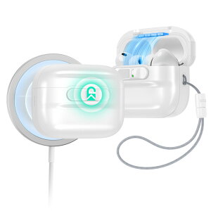 ESR AirPods Pro 3�i2025/USB-C�j��p �P�[�X �ϏՌ� �t���b�N���b�N �X���C�h�J�� MagSafe�Ή� ���C�����X�[�d LED�\�� �X�g���b�v�t �ی�J�o�[ Pulse�V���[�Y �y�������K�i�z