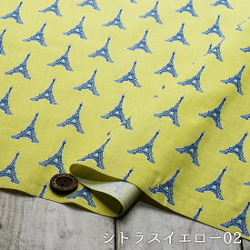 【エッフェル塔/全2色】綿100％シーチング生地 シーチングの中ではしっかりめでオックスに近い質感です 布帛【50cm単位 メール便3ヶまで】(e-2082)