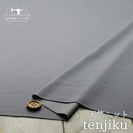 【ニット生地 ミジンボーダー/ライトグレー×スモークラベンダー】さらさらポリエステル天竺ニット 両方向に少し伸びるテンションやや低(～中)のニット【50cm単位 メール便1ヶまで】(j-2421)