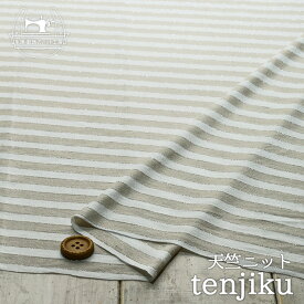 【ニット生地 ボーダー柄/グレージュ×オフホワイト】ソフトでなめらか ドレープ感のある薄手天竺ニット メタリック糸を編み込んだ上品なキラキラ感 1cmと0.9cmピッチのボーダー 透け感やや有 テンション中程度のニット【50cm単位 メール便2ヶまで】(j-2461)