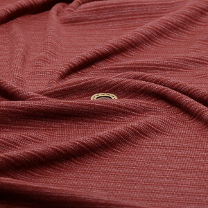 【アウトレット商品 ニット生地 マルチボーダー柄/ワインレッド 80cmカット済】ピーチ起毛 フライスニット 厚み1ミリ 幅174cm 落ち感やや有 横方向に伸びるテンション中のニット フライス 先