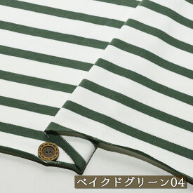 【ニット生地 ボーダー柄 ベイクドカラー/全7色】中肉天竺ニット 綿100％ 厚み1ミリ 幅160cm 1.7cmと1cmピッチのボーダー 横方向に伸びるテンションやや低〜中程度のニット やや丸まりやすい コットン ジャージー 天竺 メリヤス【50cm単位 メール便1ヶまで】(j-2534)