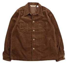 TROPHY CLOTHING [-Cord Skipper L/S Shirt- Brown size.14,15,16,17]