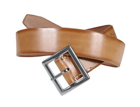 TROPHY CLOTHING [-INDUSTRIAL IRON BUCKLE LEATHER BELT- Tan w.30,32,34,36,38]