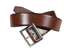 TROPHY CLOTHING [-INDUSTRIAL IRON BUCKLE LEATHER BELT- Brown w.32,34,36,38]