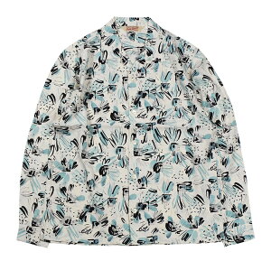 TROPHY CLOTHING [-ATOMIC HAWAIIAN L/S SHIRT- White size.14,15,16,17]