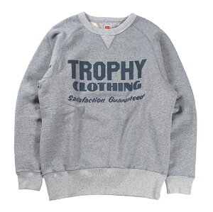 TROPHY CLOTHING [-Block Logo Freedom Sleeve Sweatshirt- Heather Gray size.38,40,42]
