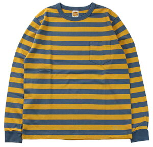 TROPHY CLOTHING [-Mid Border L/S Tee- Gold×Blue size.36,38,40,42]