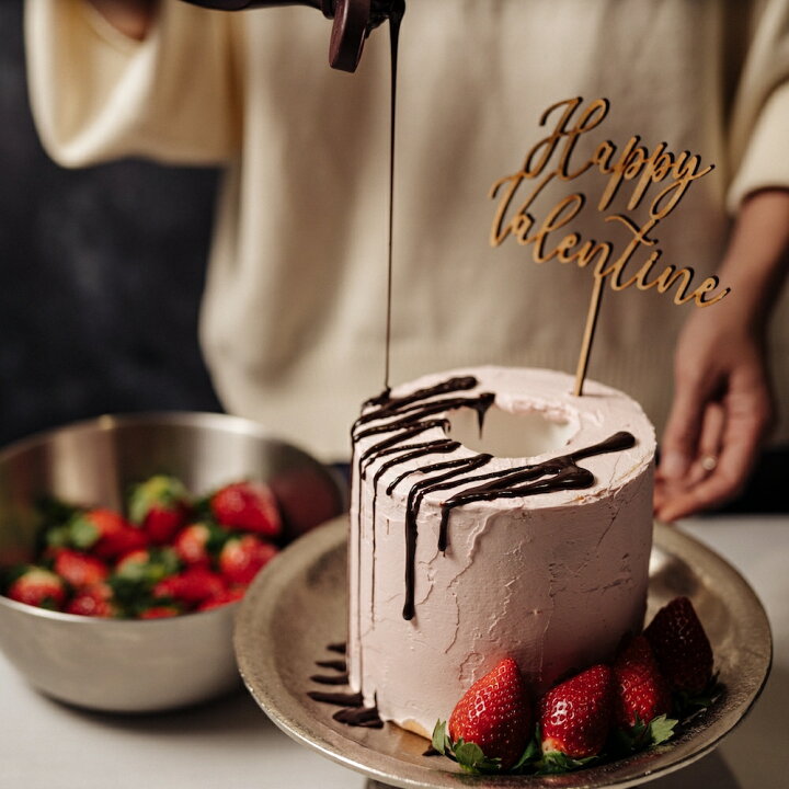 Love バレンタイン ケーキ 誕生日 サプライズ ケーキトッパー 本物保証