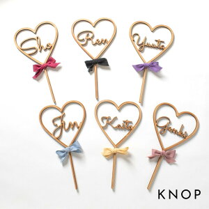 【木製 カラーリボン 推しトッパー】 名入れ ケーキトッパー 誕生日 バースデー 装飾 パーティー 雑貨 お祝い ガーランド 記念写真 テーブルコーディネート おしゃれ